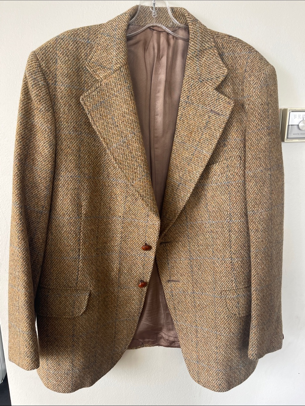 Mens Brown Tweed Blazer - Classic Wool-Blend Sport Coat